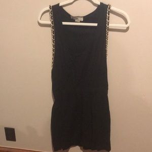 Black razor back dress with chain detail
